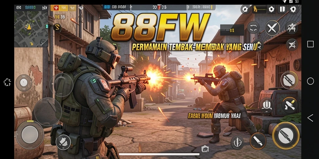Screenshot menampilkan aksi tembak-menembak yang mendebarkan dalam 888FW.