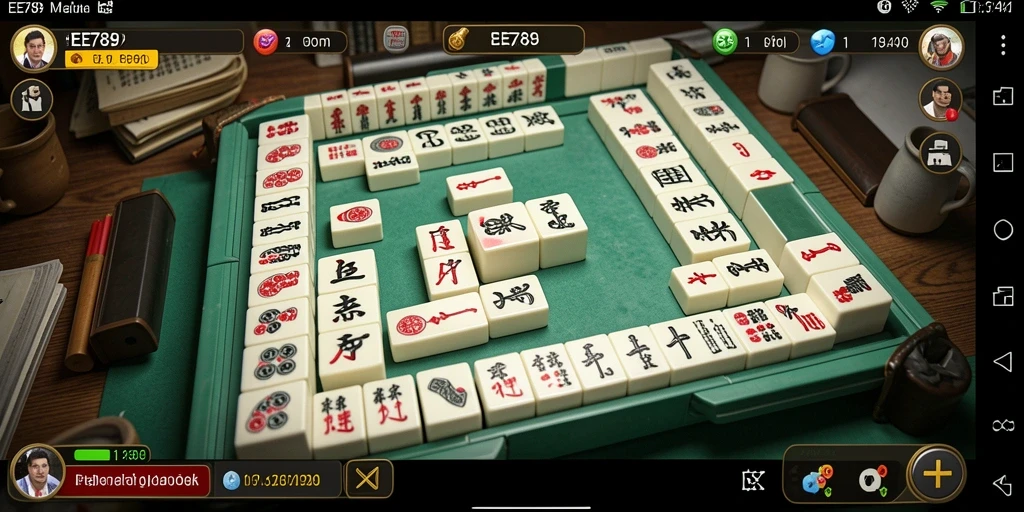 Tampilan gameplay utama EE789 yang menampilkan keseruan Mahjong.