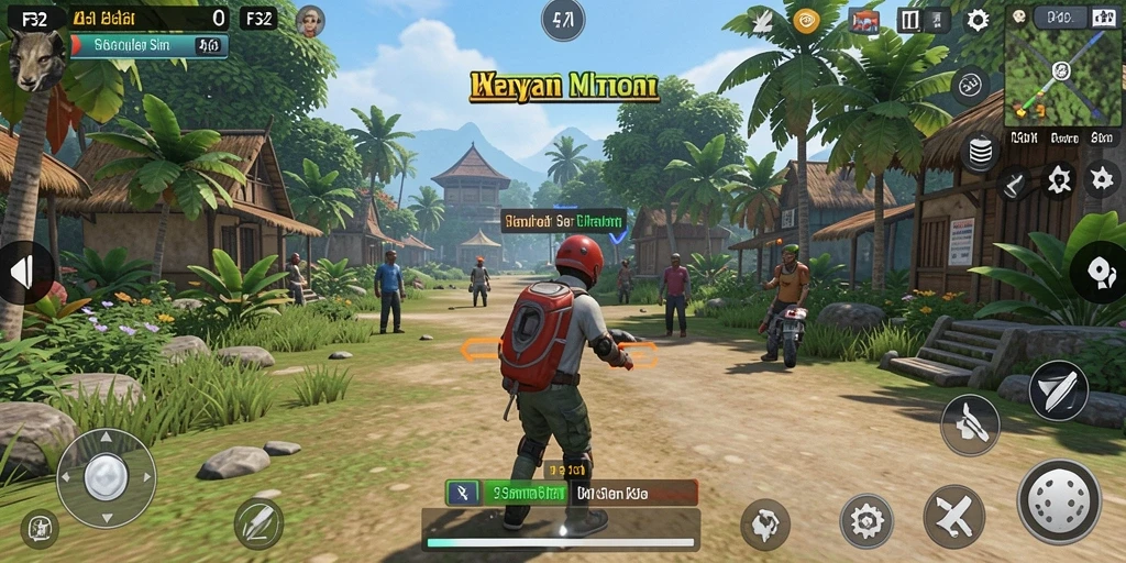 Screenshot utama F32 menampilkan gameplay seru dalam simulasi kehidupan.