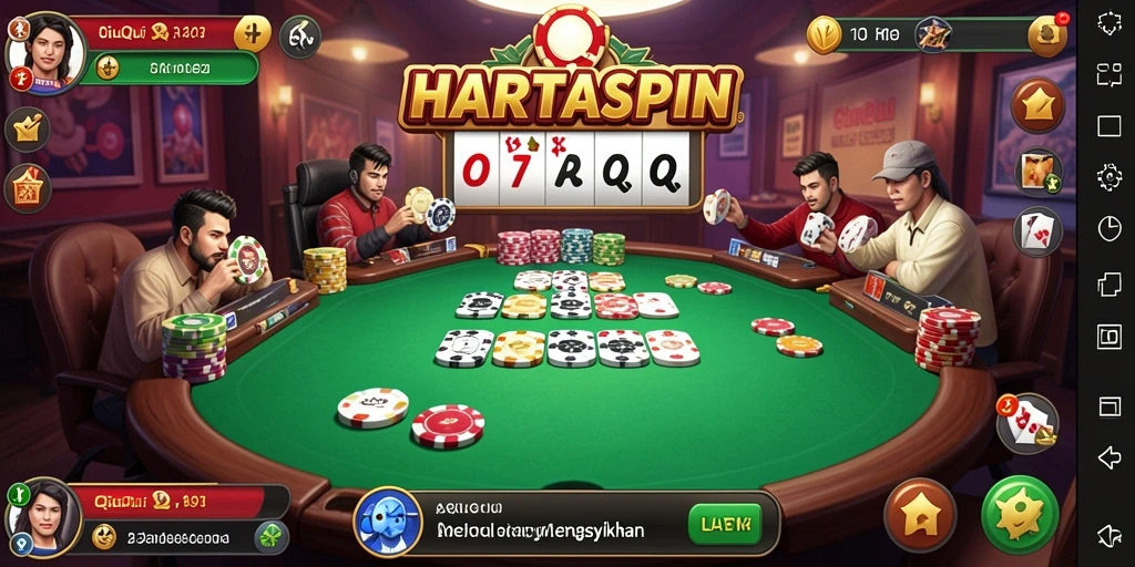 Tangkapan layar gameplay QiuQiu yang menegangkan di HARTASPIN.