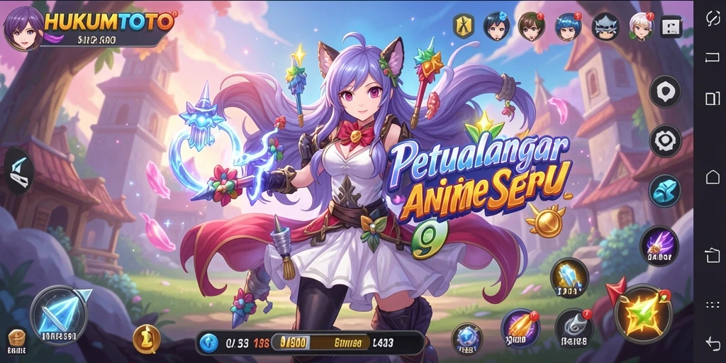 Tampilan gameplay seru HUKUMTOTO di dunia Anime.