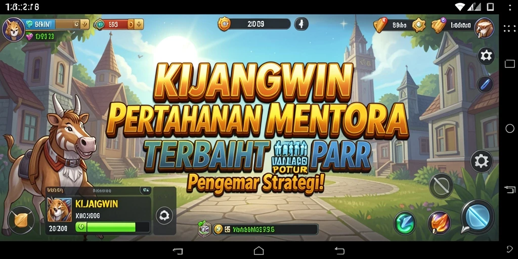 Tangkapan layar KIJANGWIN menampilkan aksi menara pertahanan yang menegangkan.