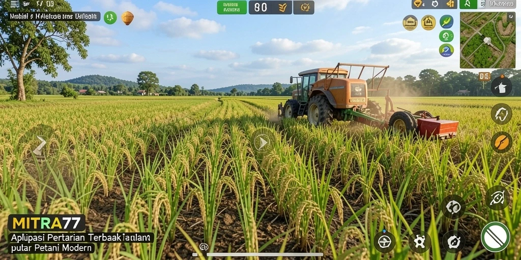 Tampilan screenshot yang menampilkan gameplay pertanian yang menawan.