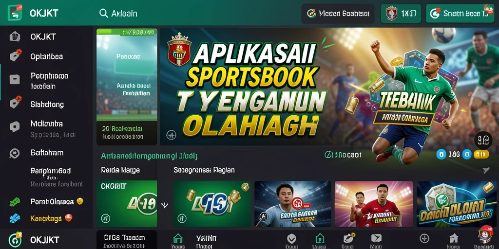 Tampilan aplikasi OKJKT dengan fitur taruhan olahraga.
