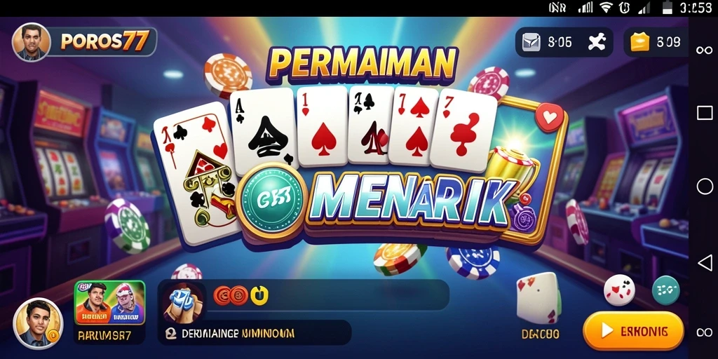 Tampilan gameplay seru dari POROS77 dengan pemain Domino aktif.