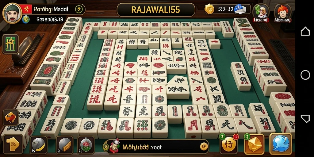 Screenshot utama RAJAWALI55 menampilkan gameplay Mahjong yang menantang dan seru.
