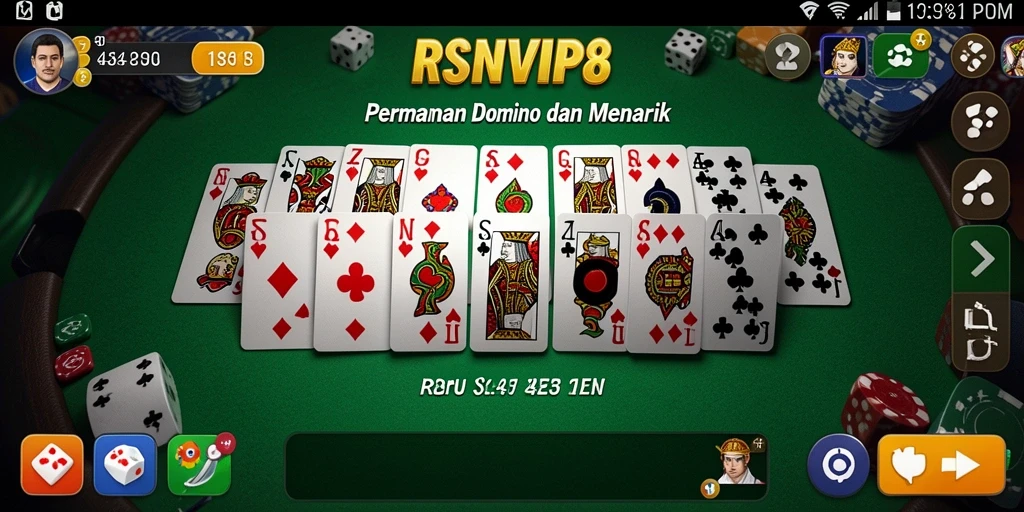 Tampilan gameplay RSNVIP8 yang seru dan menarik dalam permainan Domino.