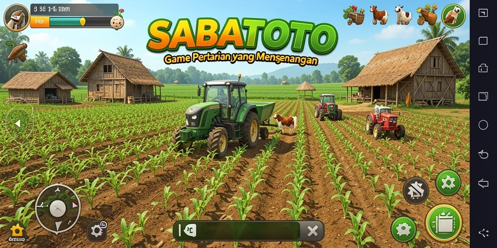 Tampilan gameplay menarik di SABATOTO dengan aktivitas bertani yang seru.