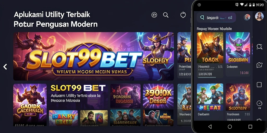 Tampilan antarmuka utama dari SLOT99BET yang intuitif dan modern.