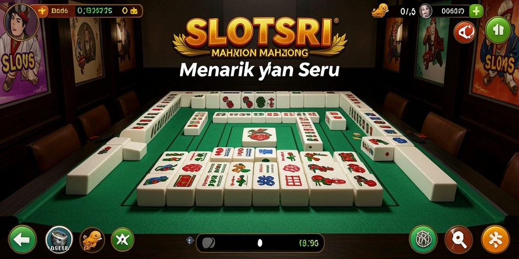 Screenshot SLOTSRI menunjukkan gameplay Mahjong yang mendebarkan.